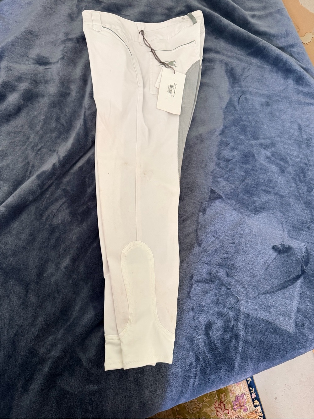 Piper Full Seat Equestrian Breeches with Gray Side Grip Panel size 30R